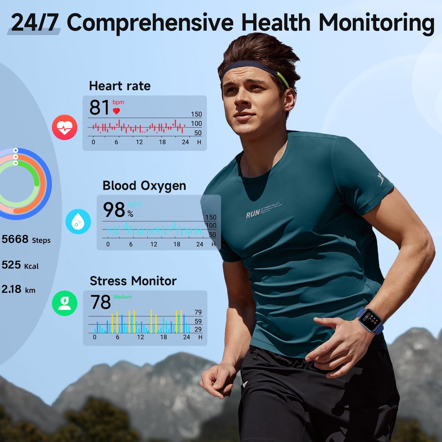 Smart Watches for Women, 1.8" Touch Screen Fitness Tracker for Android & iPhone, Answer/Make Calls, Alexa Built-in, Heart Rate/Sleep/SpO2 Monitor Smartwatch, IP68 Waterproof 101+ Sport Modes, 2 Bands