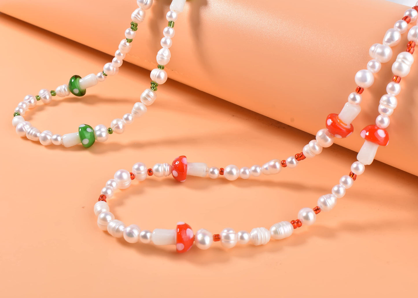 Natural Freshwater Pearl Fun Flirty Beaded Choker Necklace Handmade Summer Boho Jewlery Gifts for Women Teen