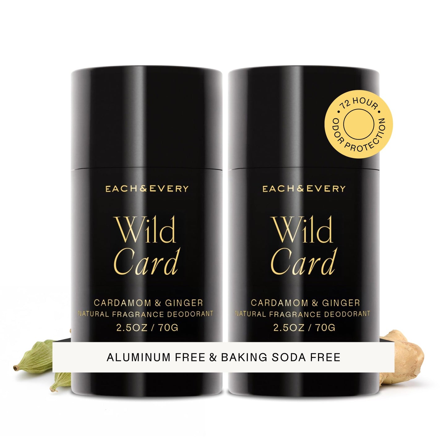 Each & Every Aluminum Free Deodorant for Women & Men – Natural Fragrance 72-Hr Odor Protection, Non-Toxic Deodorant for Sensitive Skin, EWG Verified, Baking Soda Free - Cedar & Vanilla 2 Pack, 2.5oz