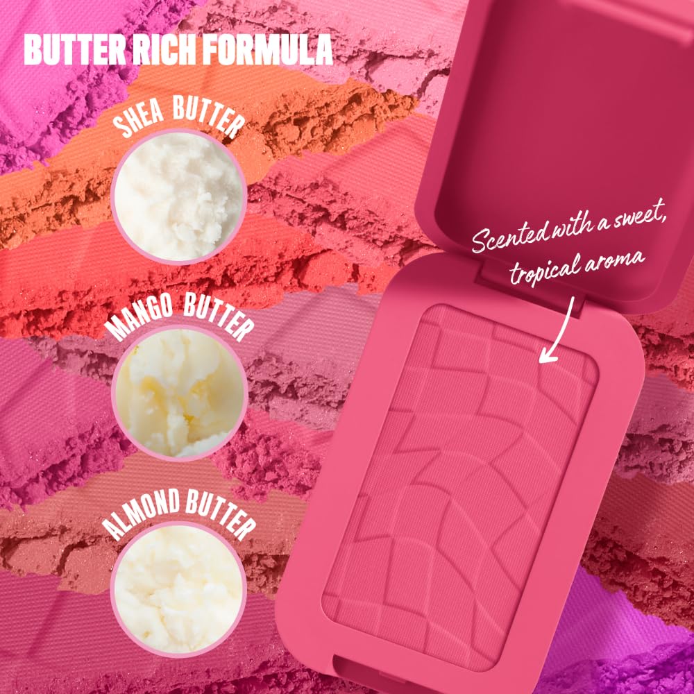 NYX PROFESSIONAL MAKEUP Buttermelt Powder Blush, Fade and Transfer-Resistant Blush, Up to 12HR Make Up Wear, Vegan Formula - For The Butta
