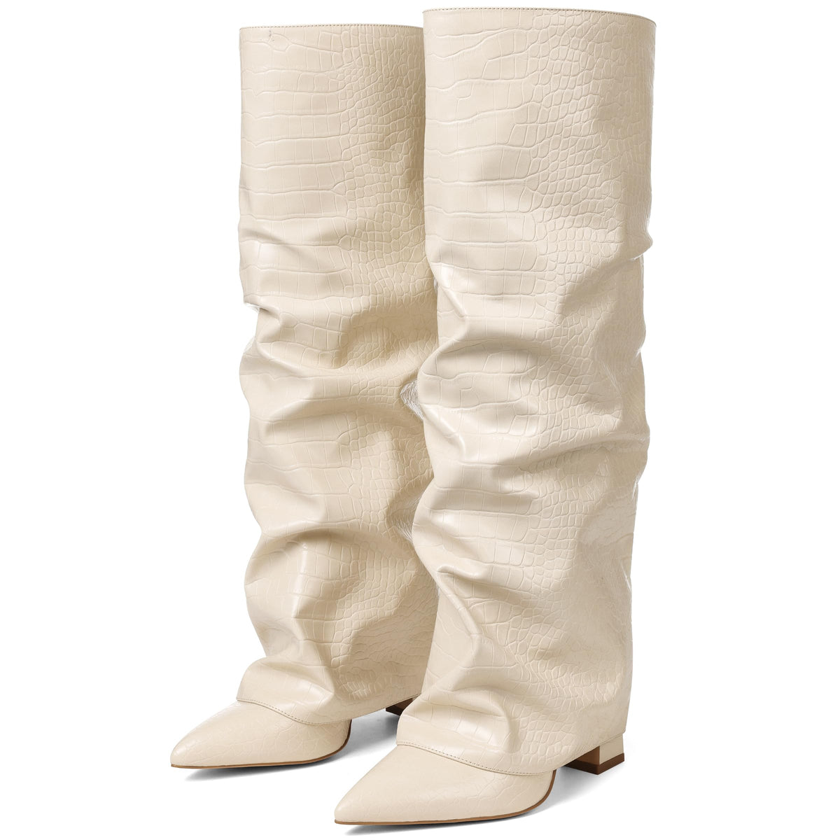 SaraIris Women's Black Knee High Boots - Shark Fold Over BootsSaraIris Women's Black Knee High Boots - Shark Fold Over Boots 7.5 size