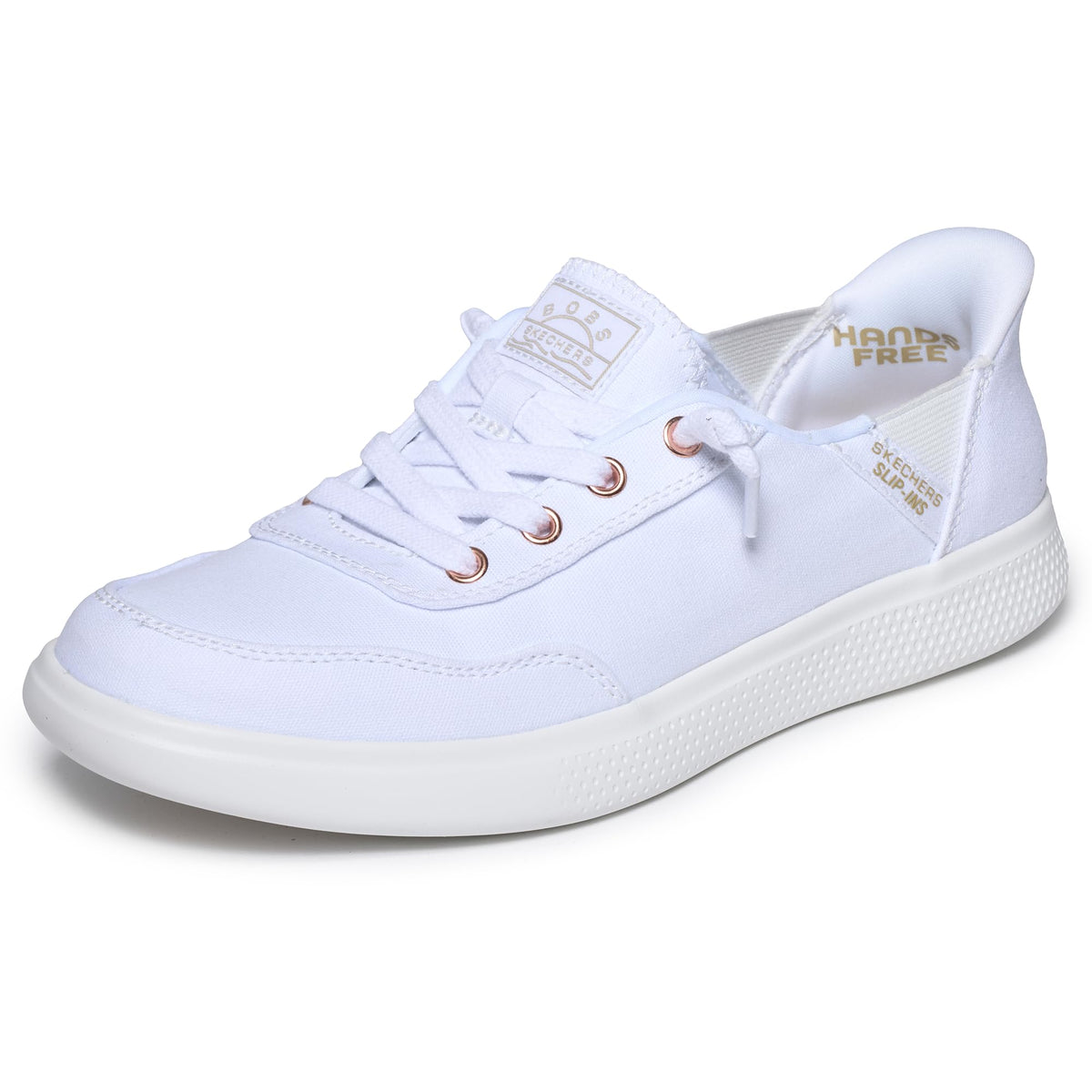 Skechers Women's Hands Free Slip-Ins Skip Cute - B Cute Sweet Sneaker, White, 9Skechers Women's Hands Free Slip-Ins Skip Cute - B Cute Sweet Sneaker, White, 9