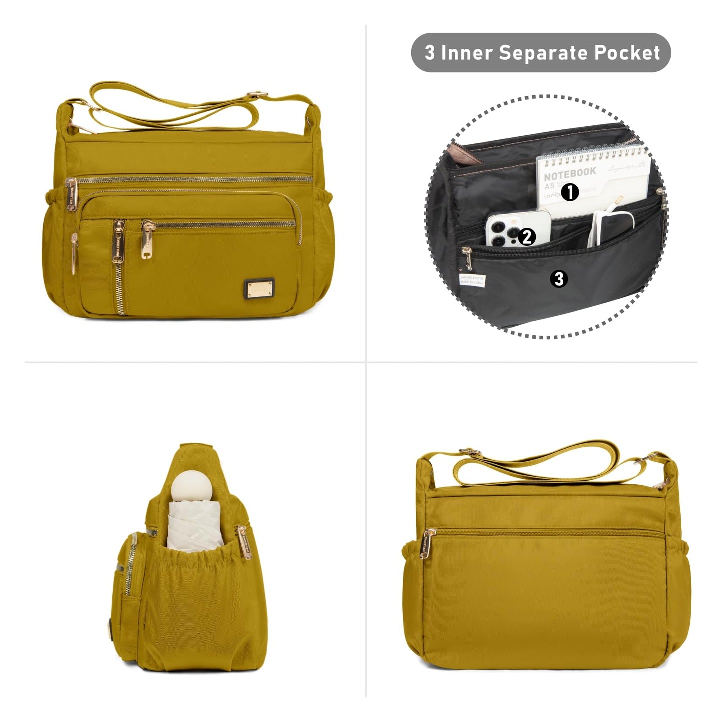 NPBAG Crossbody Bag for Women, Shoulder Purse Handbag Messenger Bag, Trendy Pocketbooks, Waterproof and Multi-Pockets
