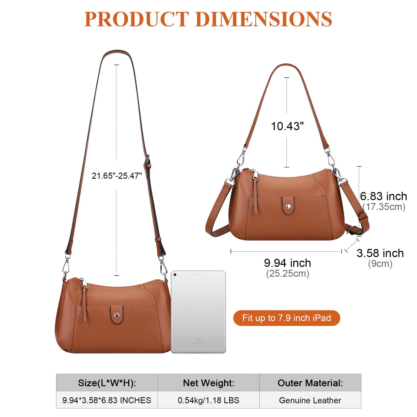 Over Earth Genuine Leather Small Hobo Crossbody Bags for Women Shoulder Purses and Handbags
