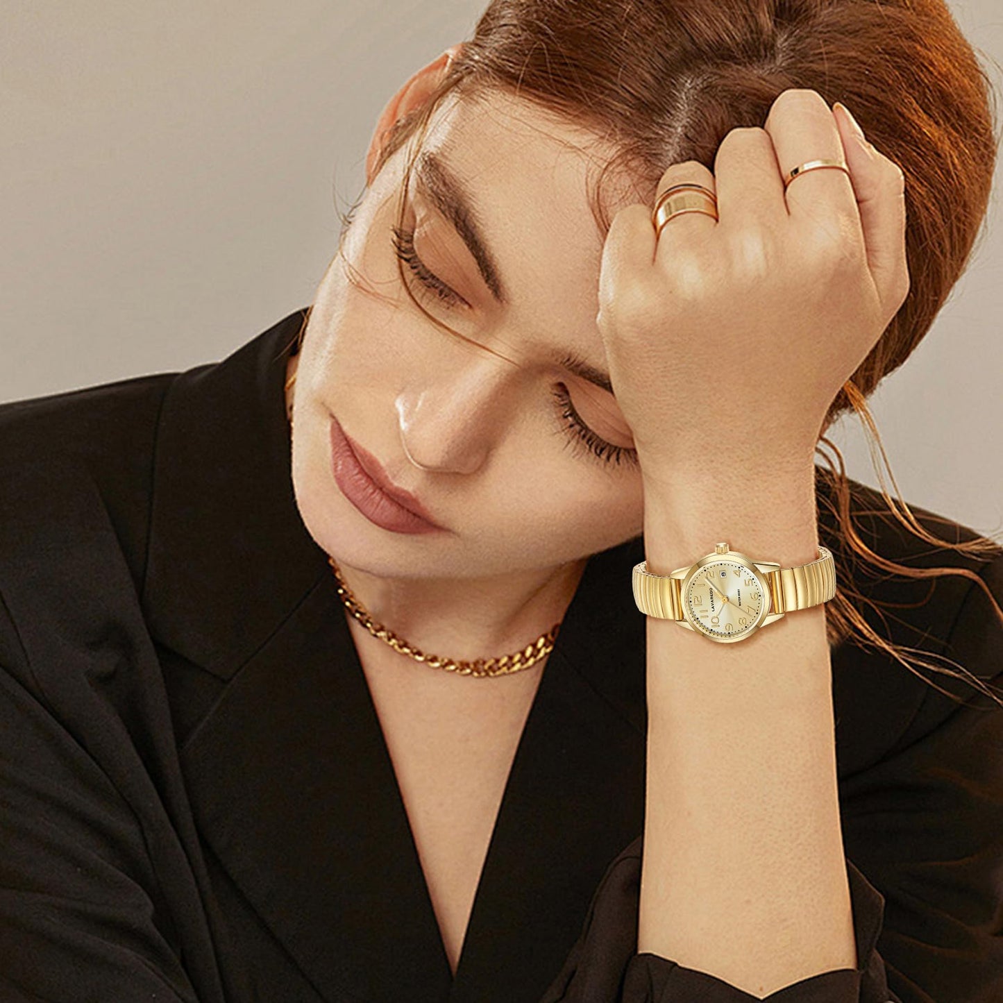 Elegant Gold Watches for Women Small Analog Watch, Waterproof Ladies Watches with Stainless Steel Expansion Band and Luminous Dial - Fashionable Christmas & Birthday Gifts for Women