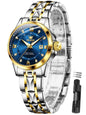 OLEVS Watch Women Two Tone Watches for Women with Date Dress Womens Watches for Small Wrists Luxury Easy Read Womens Watch Waterproof Blue/Black/Gold/Silver Dial Reloj para Mujer