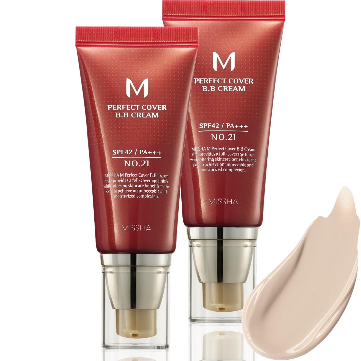 MISSHA M Perfect Cover BB Cream No.23 Natural Beige -Light/Medium with Cool/Neutral Undertone SPF 42 PA +++ 1.69 Fl Oz - Tinted Moisturizer for face with SPF