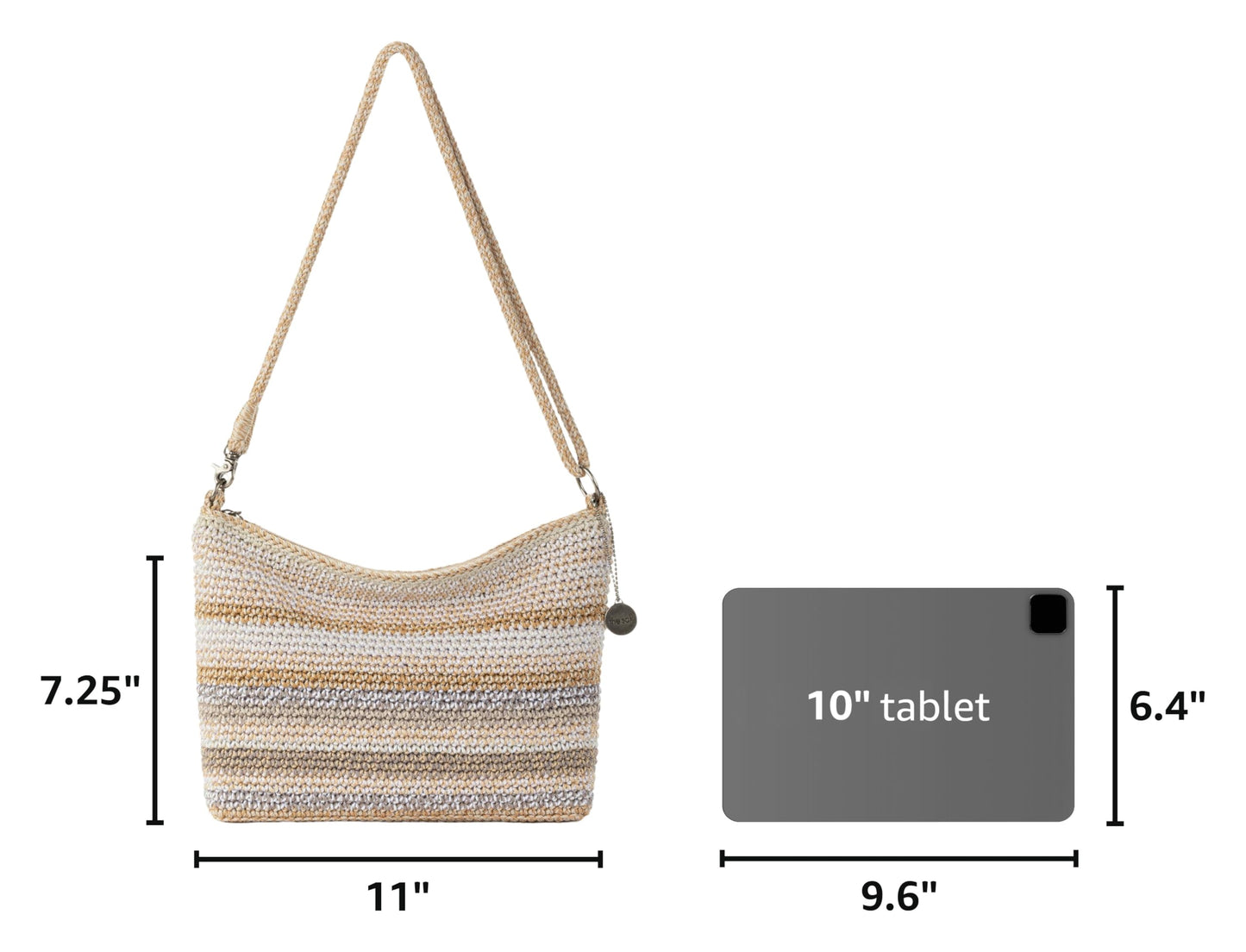 The Sak Lumi Convertible Crossbody Purse - Women's Handbag for Everyday & Travel, 3-in-1 Small Crossbody in Crochet & Leather