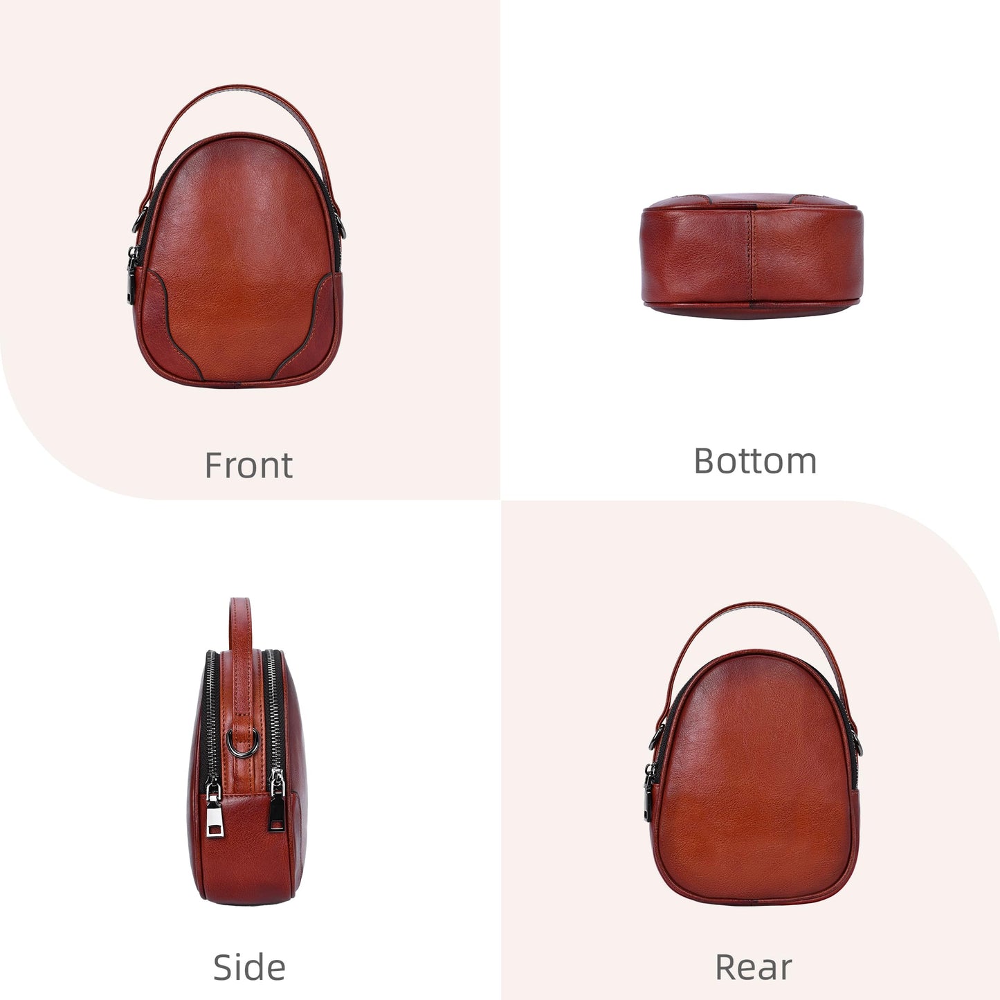 Iswee Small Crossbody Bag for Women Small Leather Shoulder Purse Phone Bag | Designer Satchel Handbags Ladies Pocketbooks with 2 Adjustable Strap 3-Way Carry Multi-pocket Organizer Mini Bag