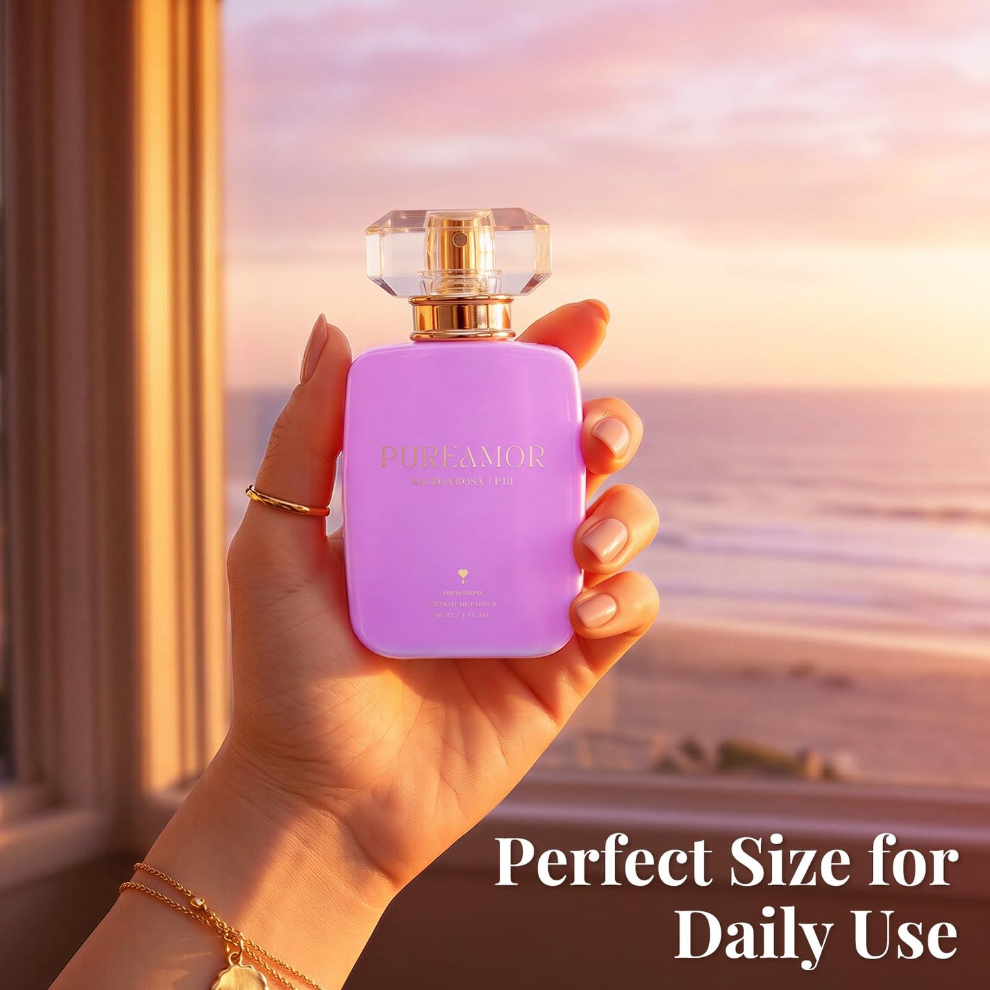 PUREAMOR Pheromone Perfume for Women, Moonlight Mellow Extrait de Parfum - Long Lasting Sweet Floral Gourmand Scent, 30% High Concentration, Full Size Fragrance Spray, 1.0 oz / 30 ml