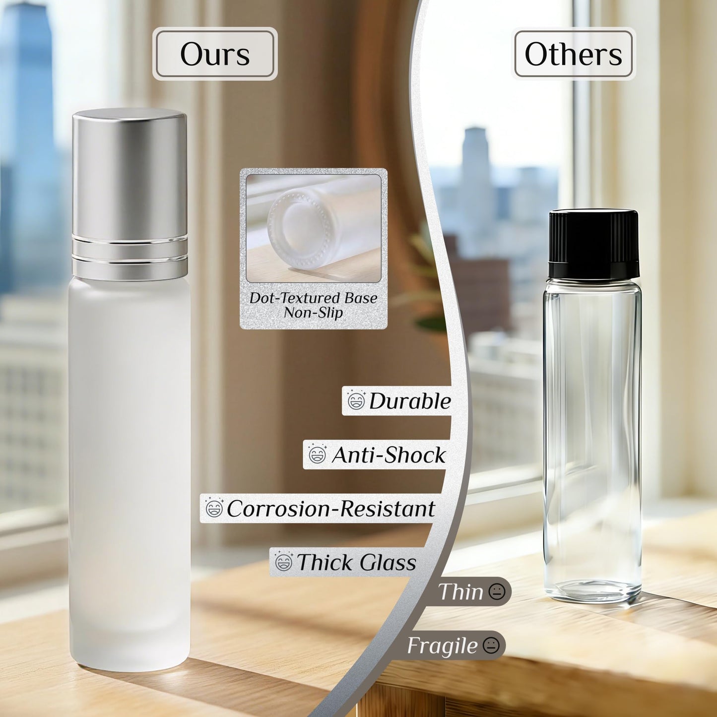 PrettyCare 4 Pack Amber Glass Oil Roller Bottles for Essential Oils 10ml, Roll On Bottles with Stainless Steel Roller Ball Leak-Proof Perfume Travel Refillable Bottle Empty, Beauty & Personal Care