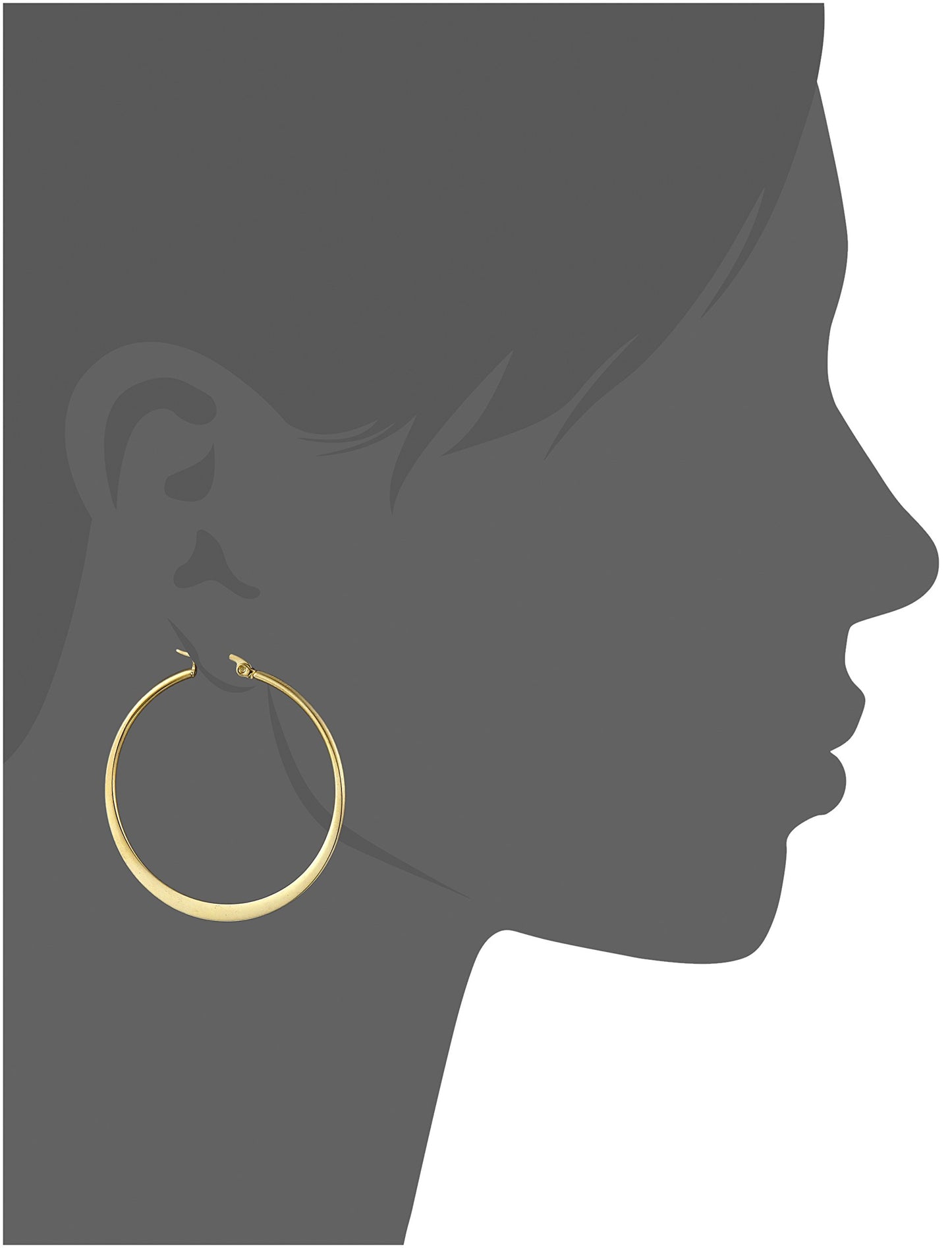 Amazon Essentials Gold Plated or Stainless Steel Flattened Hoop Earrings