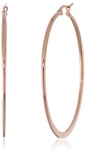 Amazon Essentials Gold Plated or Stainless Steel Flattened Hoop Earrings