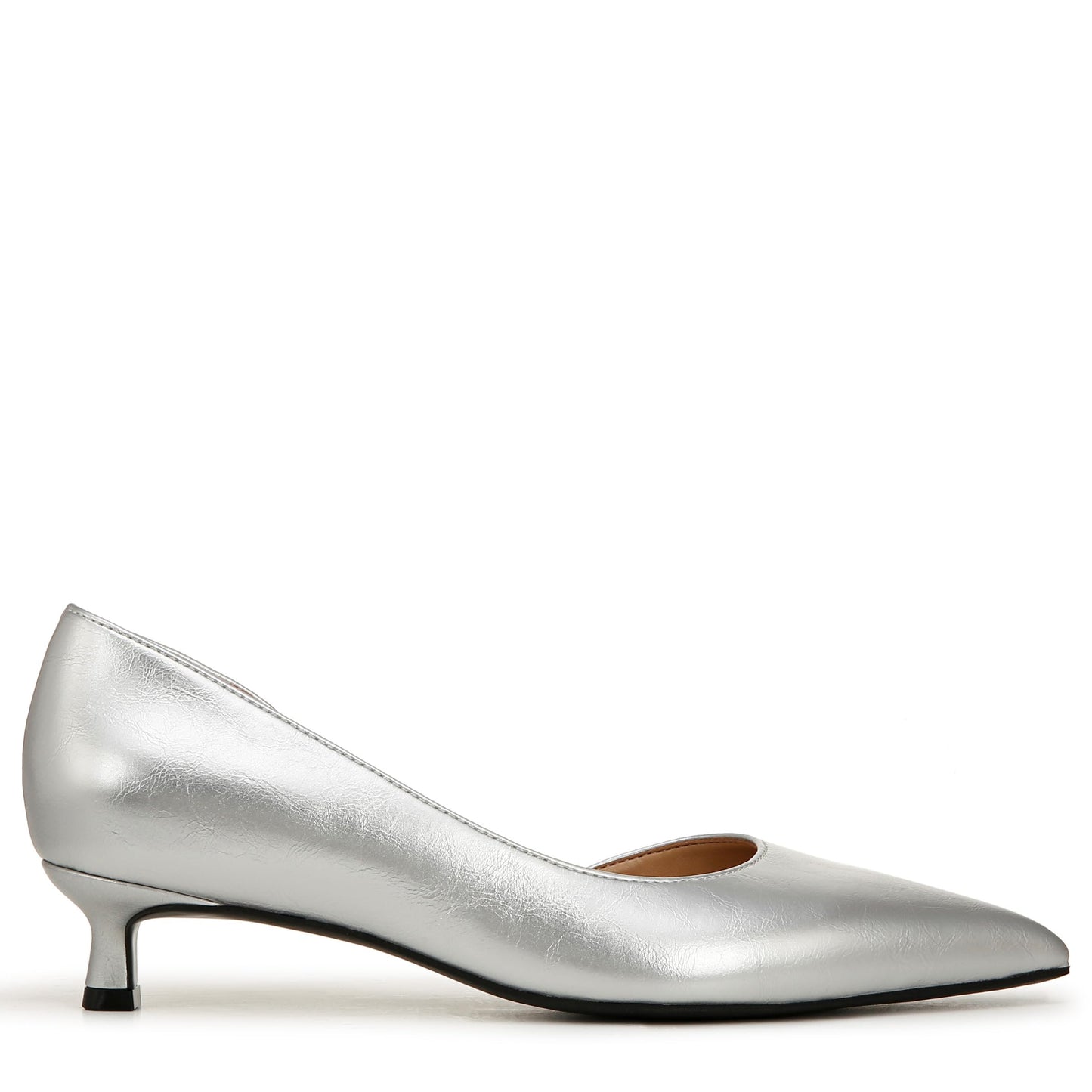 Naturalizer Womens Gallent Pointed Toe Kitten Heel Pump Silver Metallic 10 MNaturalizer Womens Gallent Pointed Toe Kitten Heel Pump Silver Metallic 10 M open box