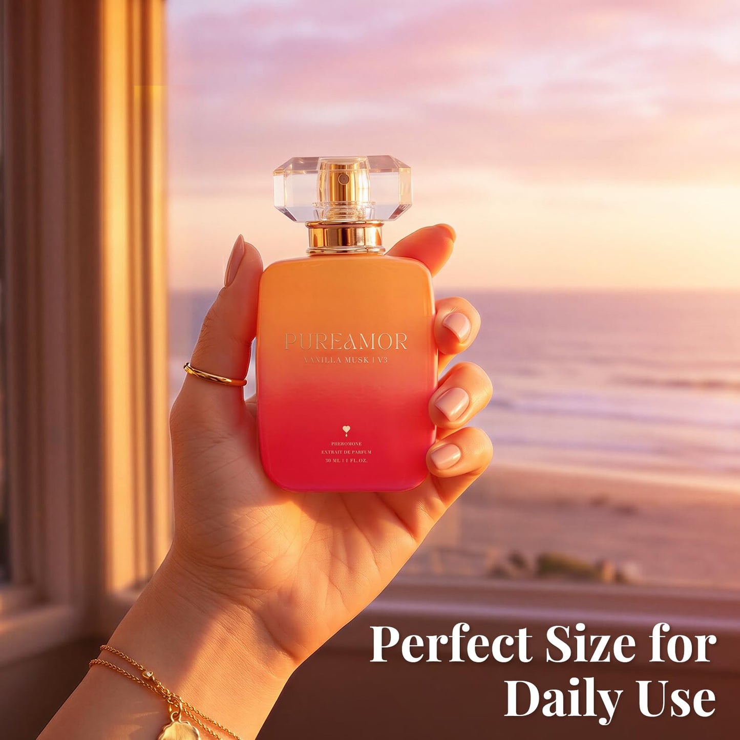 PUREAMOR Pheromone Perfume for Women, Moonlight Mellow Extrait de Parfum - Long Lasting Sweet Floral Gourmand Scent, 30% High Concentration, Full Size Fragrance Spray, 1.0 oz / 30 ml