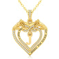 Uncle LOL Jewelry — 14K Gold Initial Letter Rose Heart Pendant Necklace for Women, Anniversary Birthday Jewelry Gifts for Wife Mom Grandma Sister Daughter, I Love You for Always And Forever