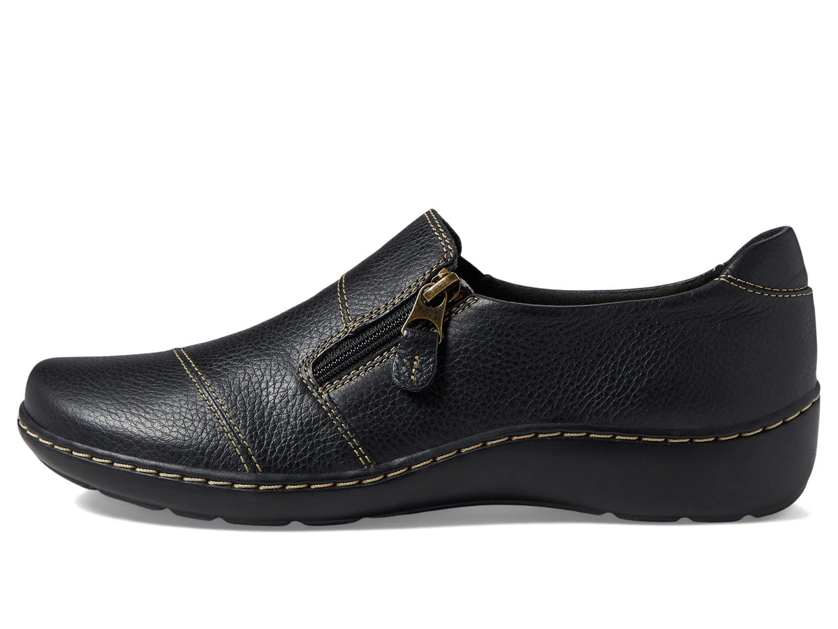 Clarks womens Cora Harbor Loafer, Black Leather, 9.5 USClarks womens Cora Harbor Loafer, Black Leather, 9.5 US