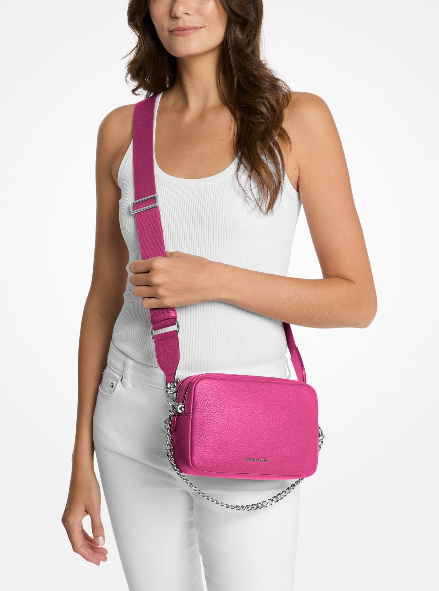 Michael Kors Bryant Medium Double Zip Chain Camera Crossbody Bag