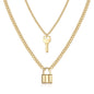Turandoss Dainty Layered Choker Necklace, Handmade Y Pendant Necklace Multilayer Bar Disc Necklace Adjustable Layering Choker Necklaces for Women
