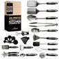 Asani 25-Piece Stainless Steel Kitchen Utensil Set | Non-Stick Cooking Gadgets and Tools Kit | Durable Dishwasher-Safe Cookware Set | Kitchenware Gift Idea, Best New Apartment Essentials