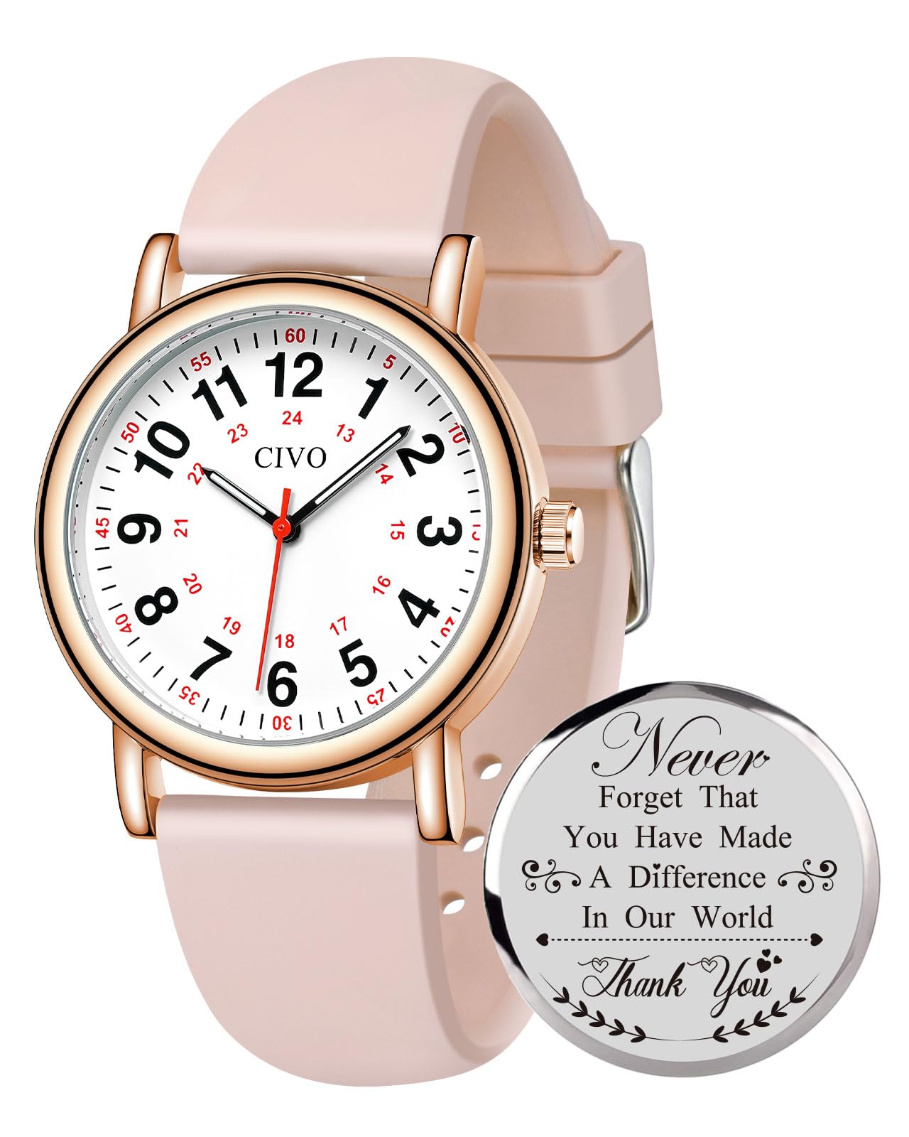 CIVO Nurse Watches for Women Men: Analog Waterproof Watch with Easy Read Dial Second Hand - Gifts for Nurses Medical Student Doctors