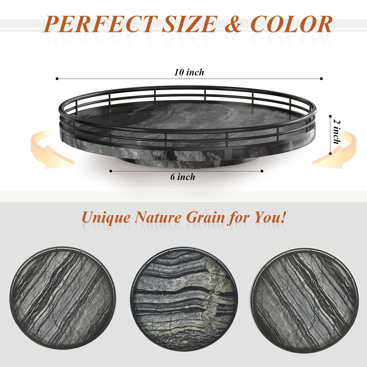 AMH Lazy Susan Wooden Organizer for Table Top