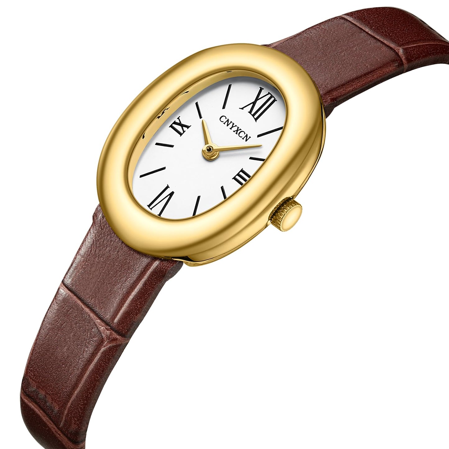 CNYXCN Women's Bracelet Gold Watch - Vintage Elegant Oval Bangle Watch - Gold Jewellery Style Quartz Wristwatch - Gift for Her