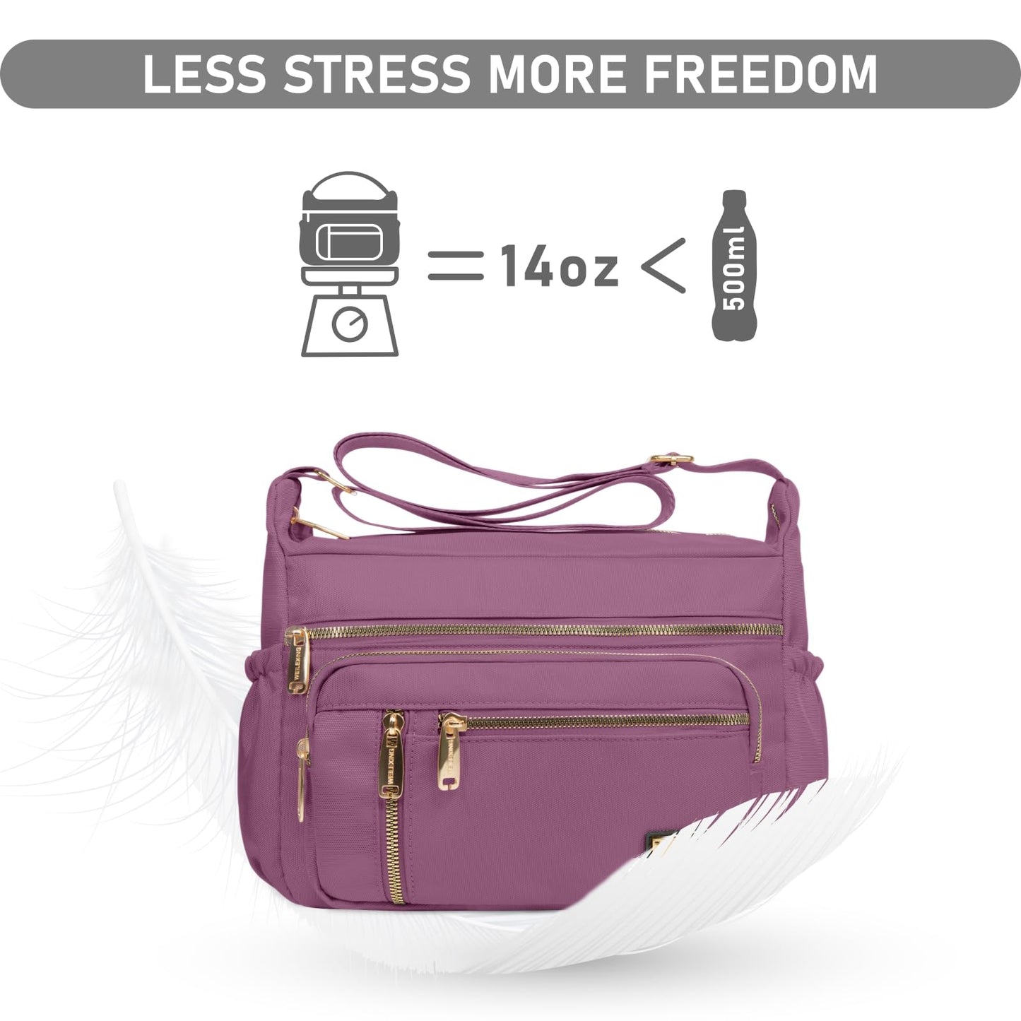 NPBAG Crossbody Bag for Women, Shoulder Purse Handbag Messenger Bag, Trendy Pocketbooks, Waterproof and Multi-Pockets