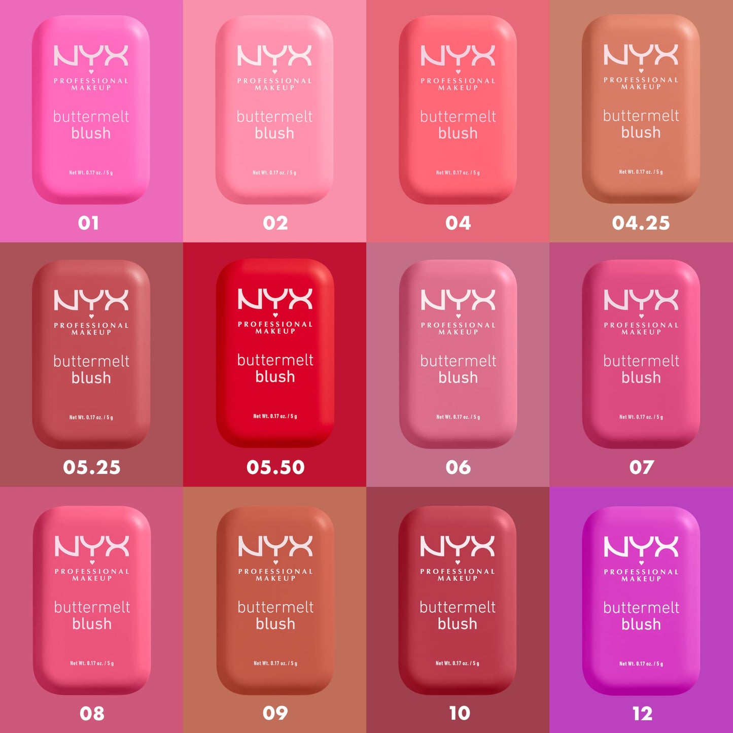 NYX PROFESSIONAL MAKEUP Buttermelt Powder Blush, Fade and Transfer-Resistant Blush, Up to 12HR Make Up Wear, Vegan Formula - For The Butta