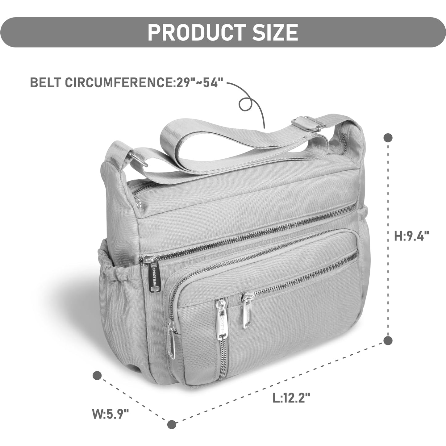 NPBAG Crossbody Bag for Women, Shoulder Purse Handbag Messenger Bag, Trendy Pocketbooks, Waterproof and Multi-Pockets