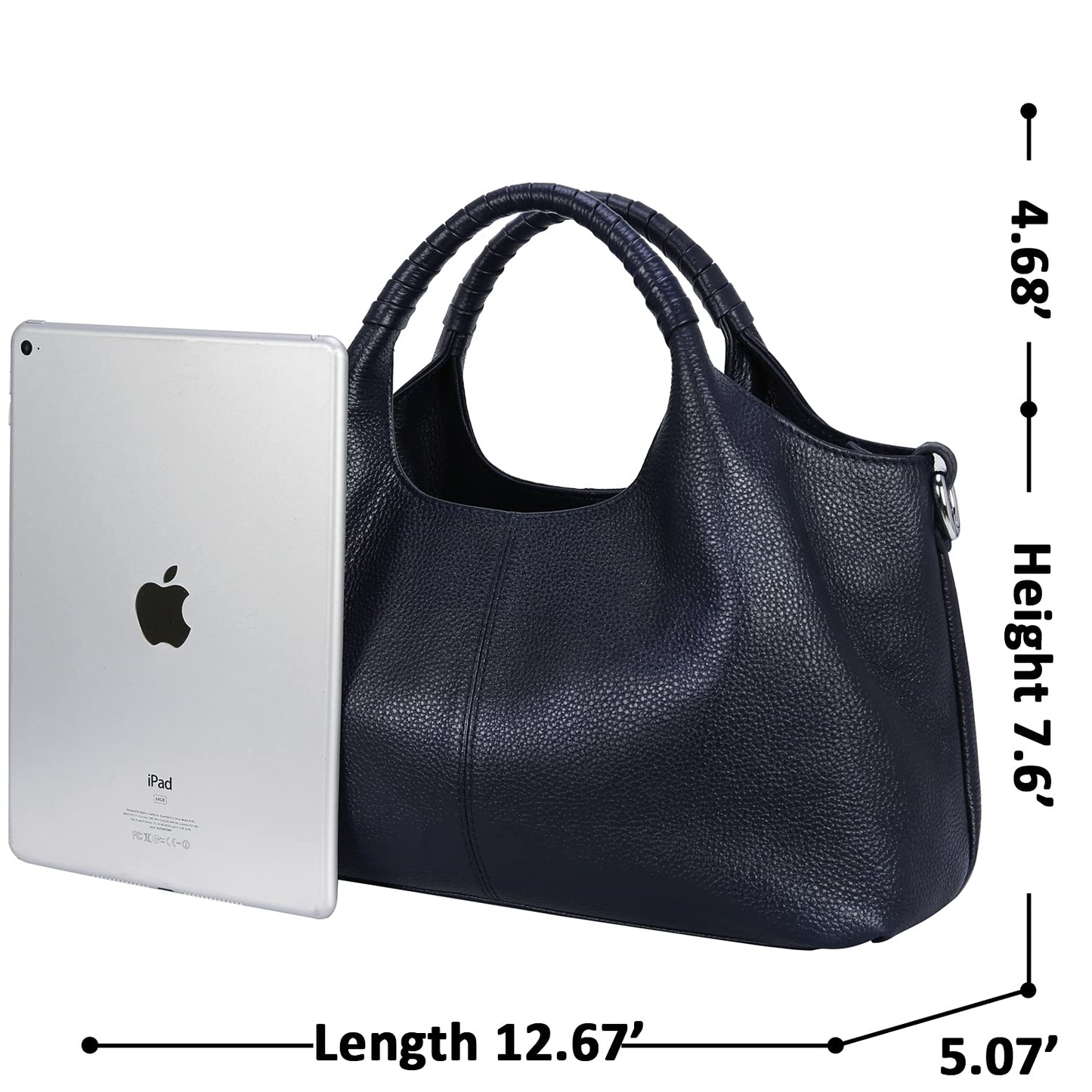 Iswee Leather Satchel Women Purse and Handbag Crossbody Shoulder Bag Hobo | Genuine Cowhide Leather Tote Top Handle Bag Soft & Durable Medium Size Bags with Detachable Multiple Pocketbooks Trendy