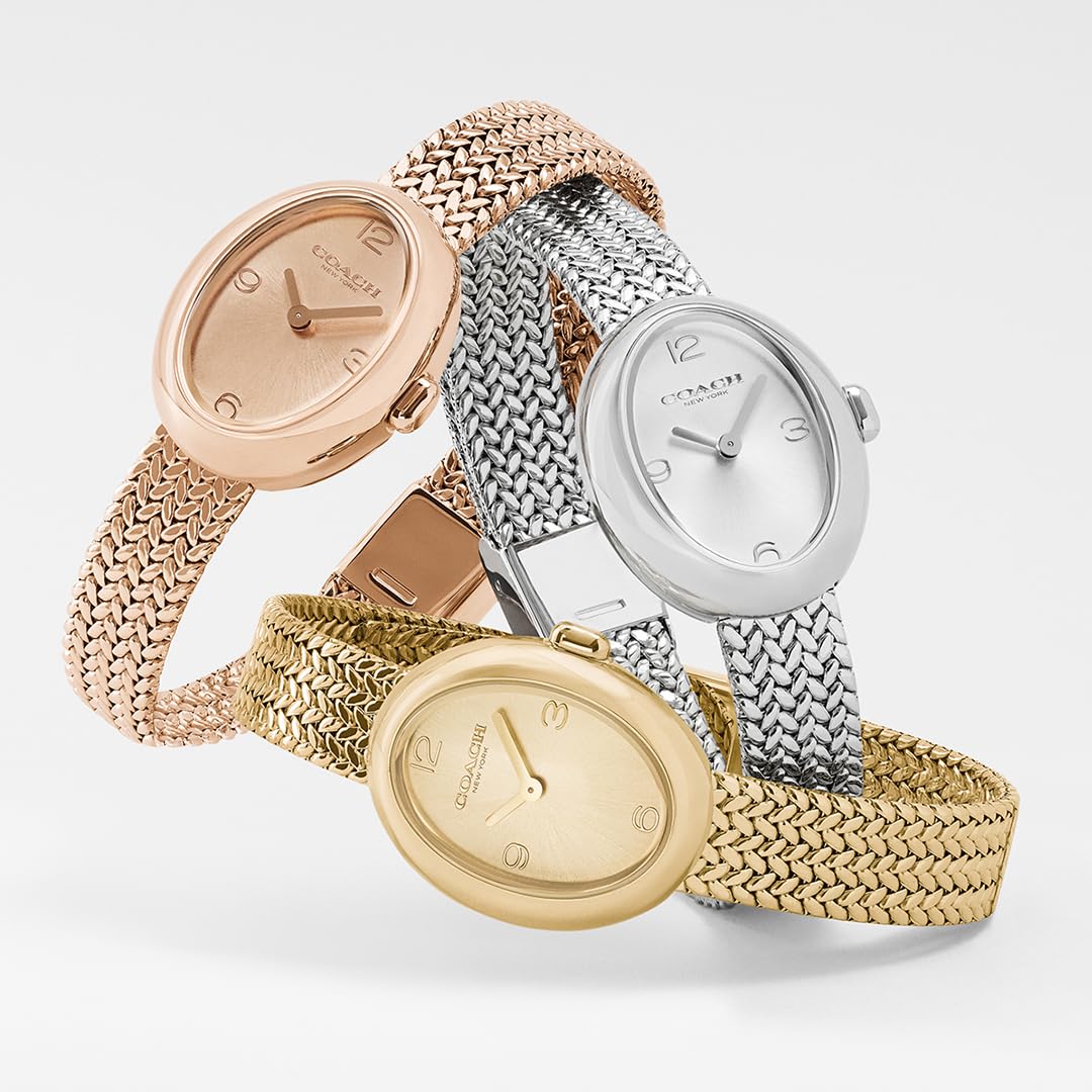 COACH Women's Sammy 2H Quartz Bracelet Watch, 22.5mm Petite Oval Case, Premium Fashion, Everyday Wear - Gift for Her