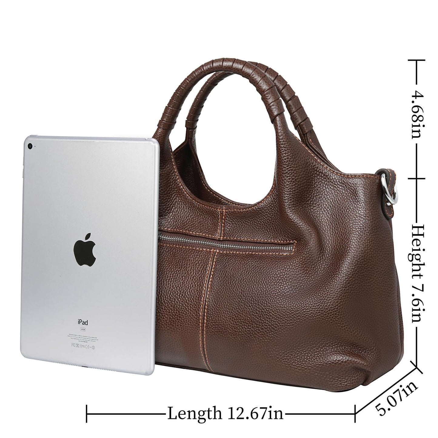 Iswee Leather Satchel Women Purse and Handbag Crossbody Shoulder Bag Hobo | Genuine Cowhide Leather Tote Top Handle Bag Soft & Durable Medium Size Bags with Detachable Multiple Pocketbooks Trendy