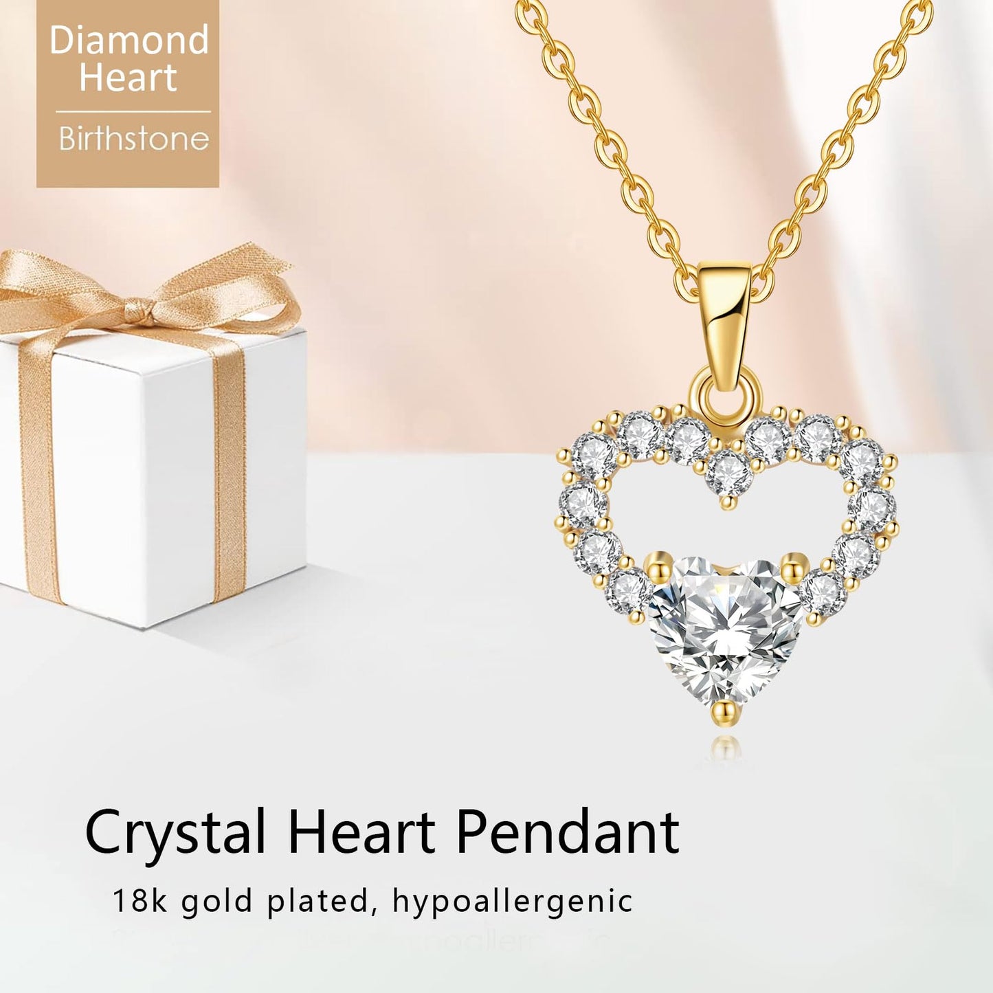 Dainty Gold Necklace for Women, 18K Real Gold Plated Necklace, White Gold Cross Silver Necklace, Cubic Zirconia Necklace, Birthday Gifts for Women Jewelry