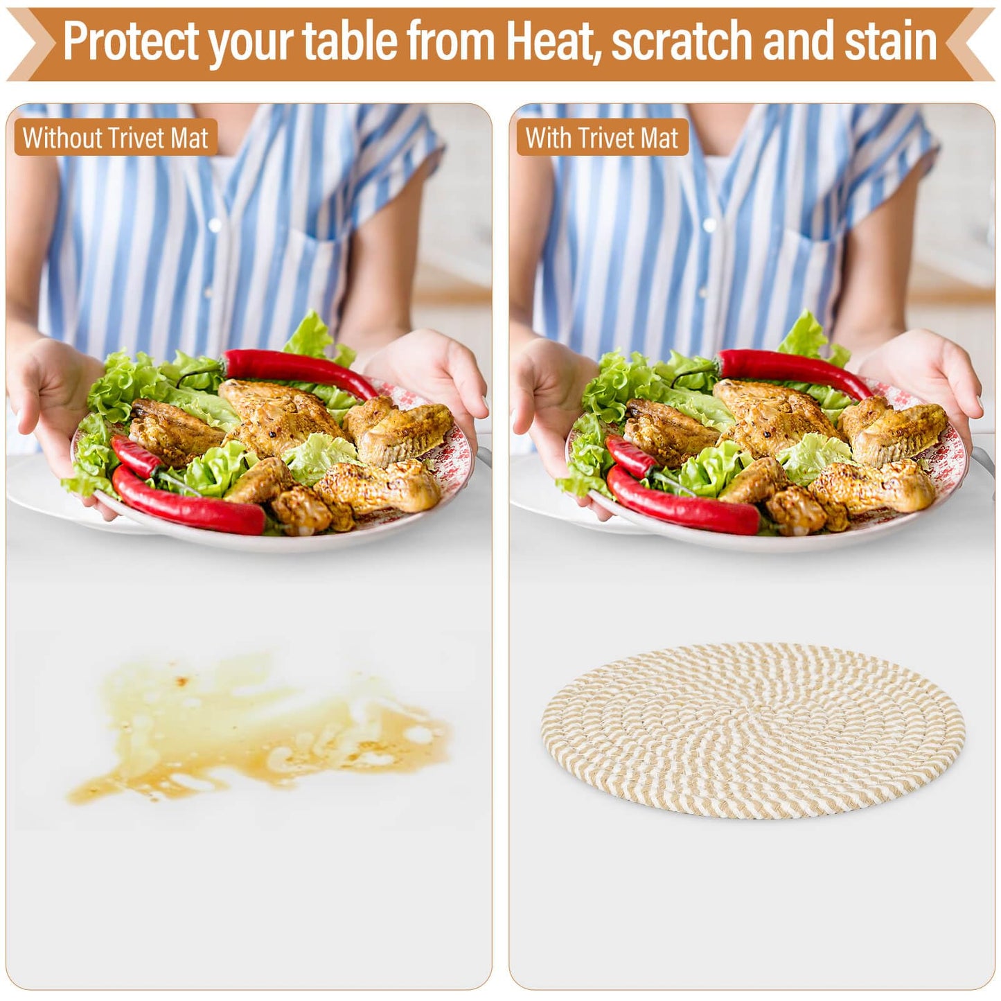 Tidponra Trivets Set for Hot Dishes