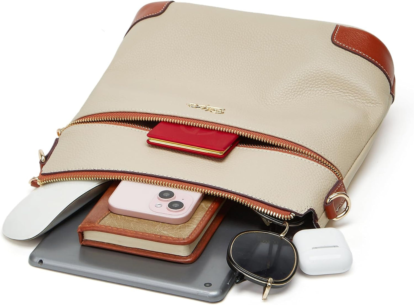 BOYATU Leather Crossbody Bag for Women: Designer Shoulder Purse for Travel - Trendy Genuine Leather Handbag for Everyday