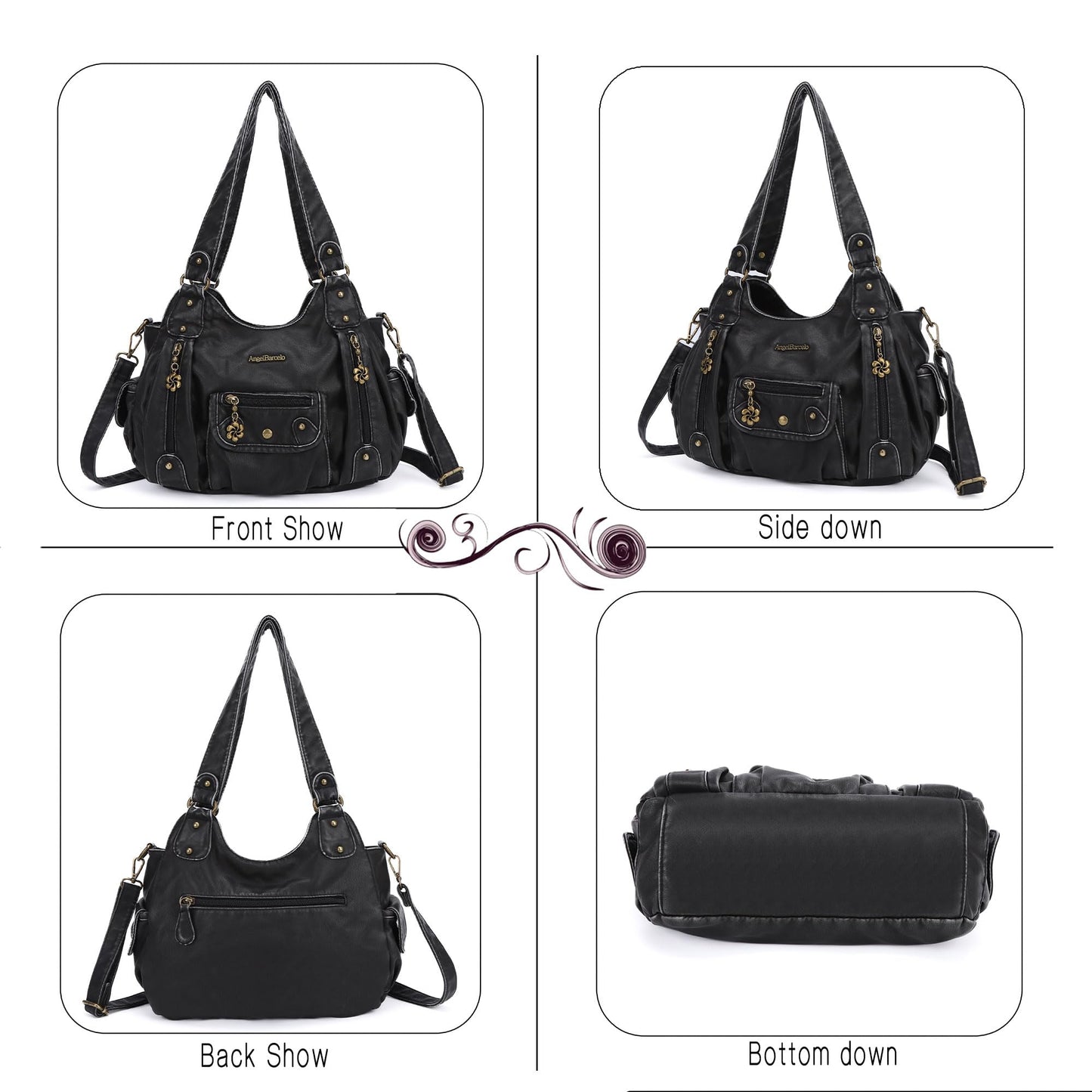 Angel Barcelo Purses for Women Soft PU Leather Shoulder Bag Crossbody Purse and Handbags
