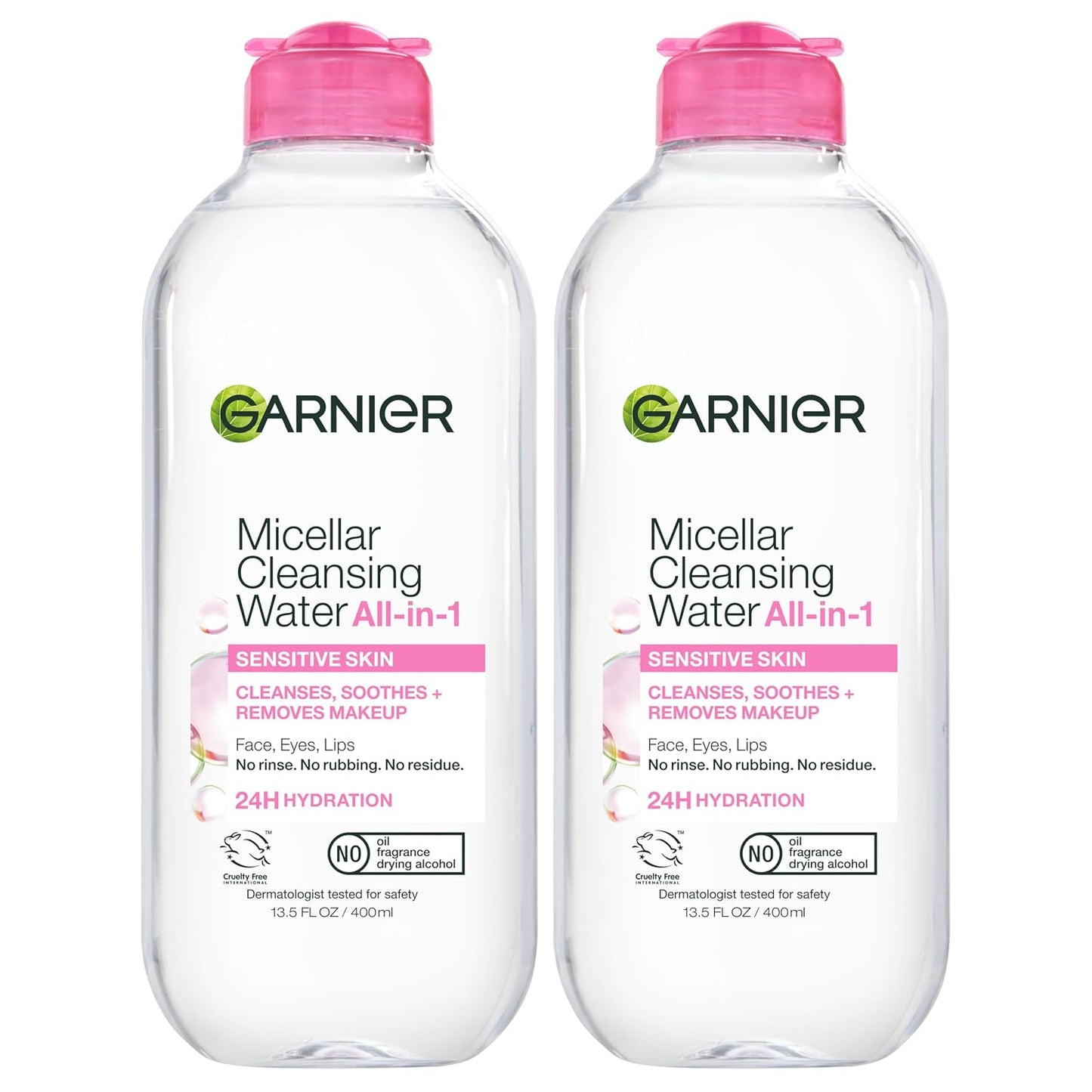 Garnier Micellar Cleansing Water, All-in-1 Makeup Remover and Facial Cleanser, For All Skin Types, 3.4 Fl Oz (100mL), 1 Count (Packaging May Vary)