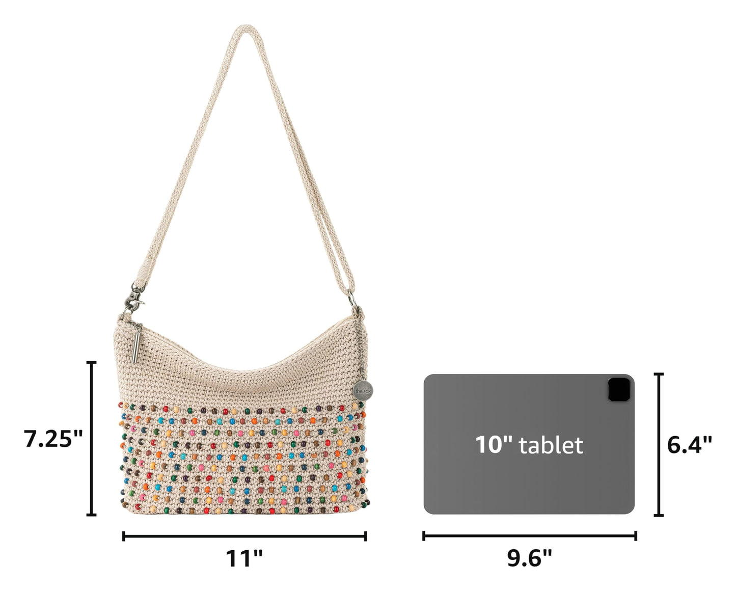 The Sak Lumi Convertible Crossbody Purse - Women's Handbag for Everyday & Travel, 3-in-1 Small Crossbody in Crochet & Leather