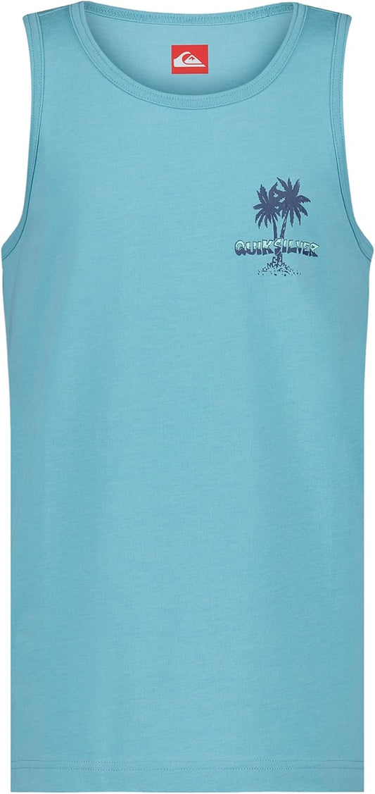 Quiksilver Boys' Sleeveless Graphic Tank Top Shirt, Aqua Beach, S8 (Clearance)