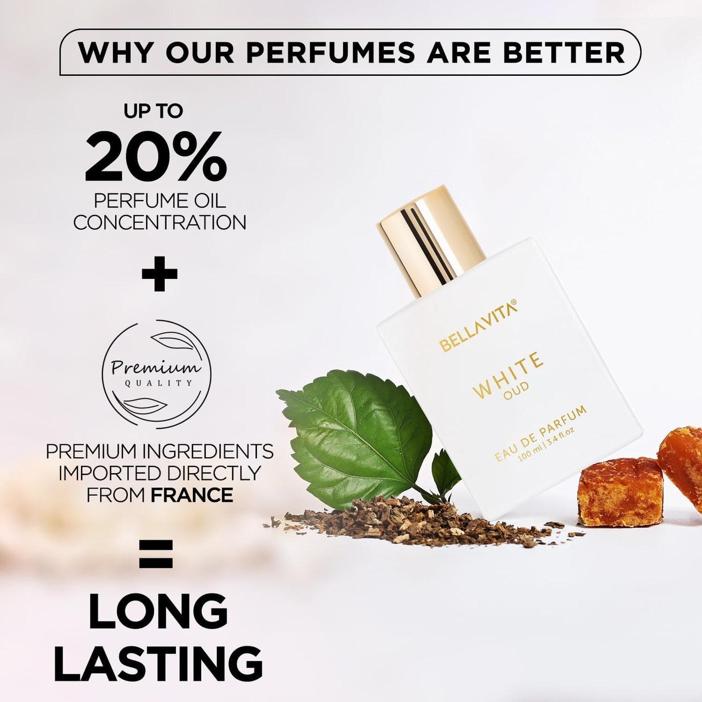 Bellavita Luxury Honey Oud Eau de Parfum | 100 ml (3.4 fl.oz.) | Perfume for Men and Women | Sweet Honey, Bergamot, Oud, and Amber Notes | Women's Day Special