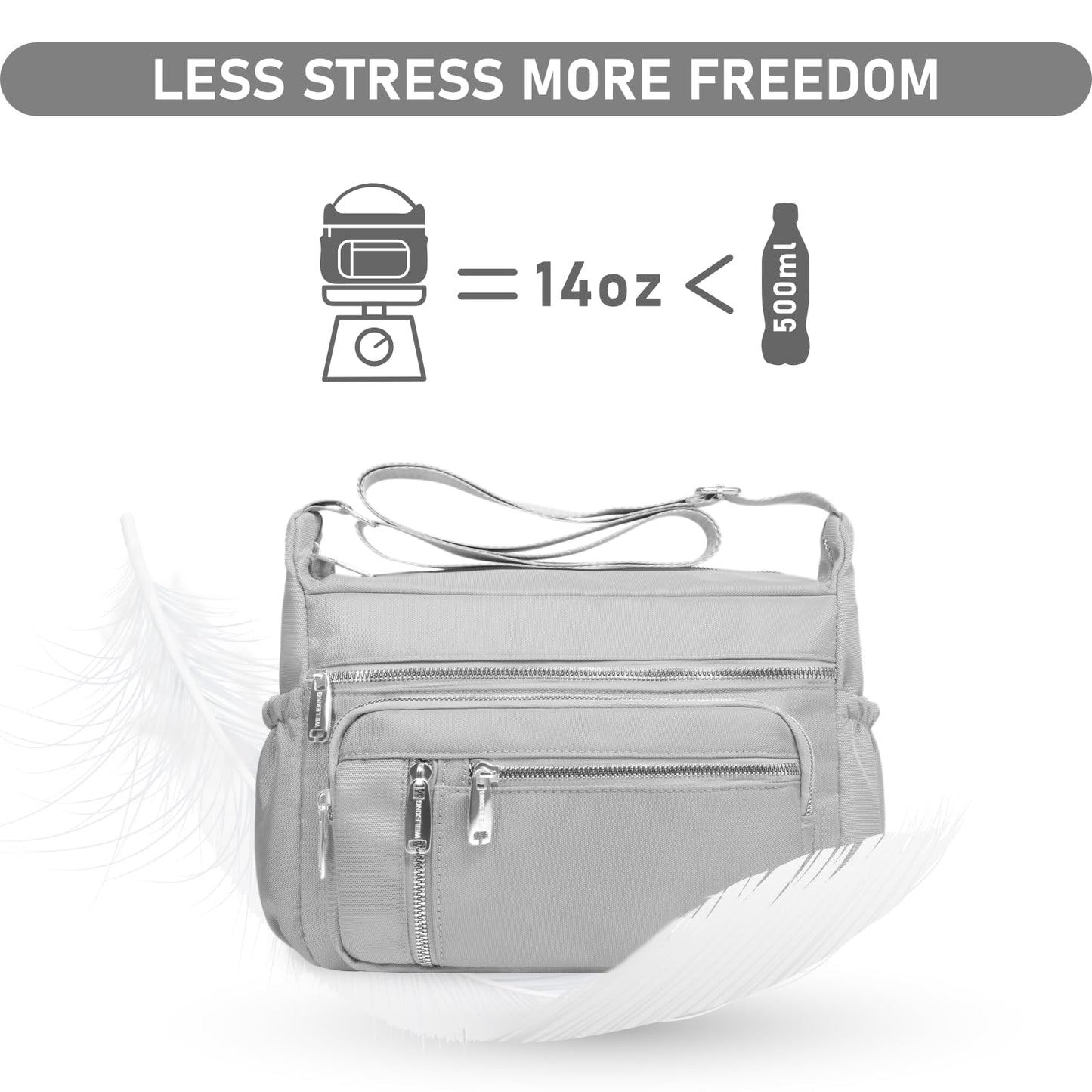 NPBAG Crossbody Bag for Women, Shoulder Purse Handbag Messenger Bag, Trendy Pocketbooks, Waterproof and Multi-Pockets