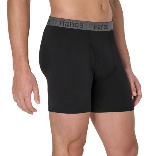 Hanes Men's Stay Dry Pouch Boxer Briefs, Performance Stretch Boxer Brief with Leak Protection, 3-Pack