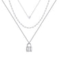 Turandoss Dainty Layered Choker Necklace, Handmade Y Pendant Necklace Multilayer Bar Disc Necklace Adjustable Layering Choker Necklaces for Women