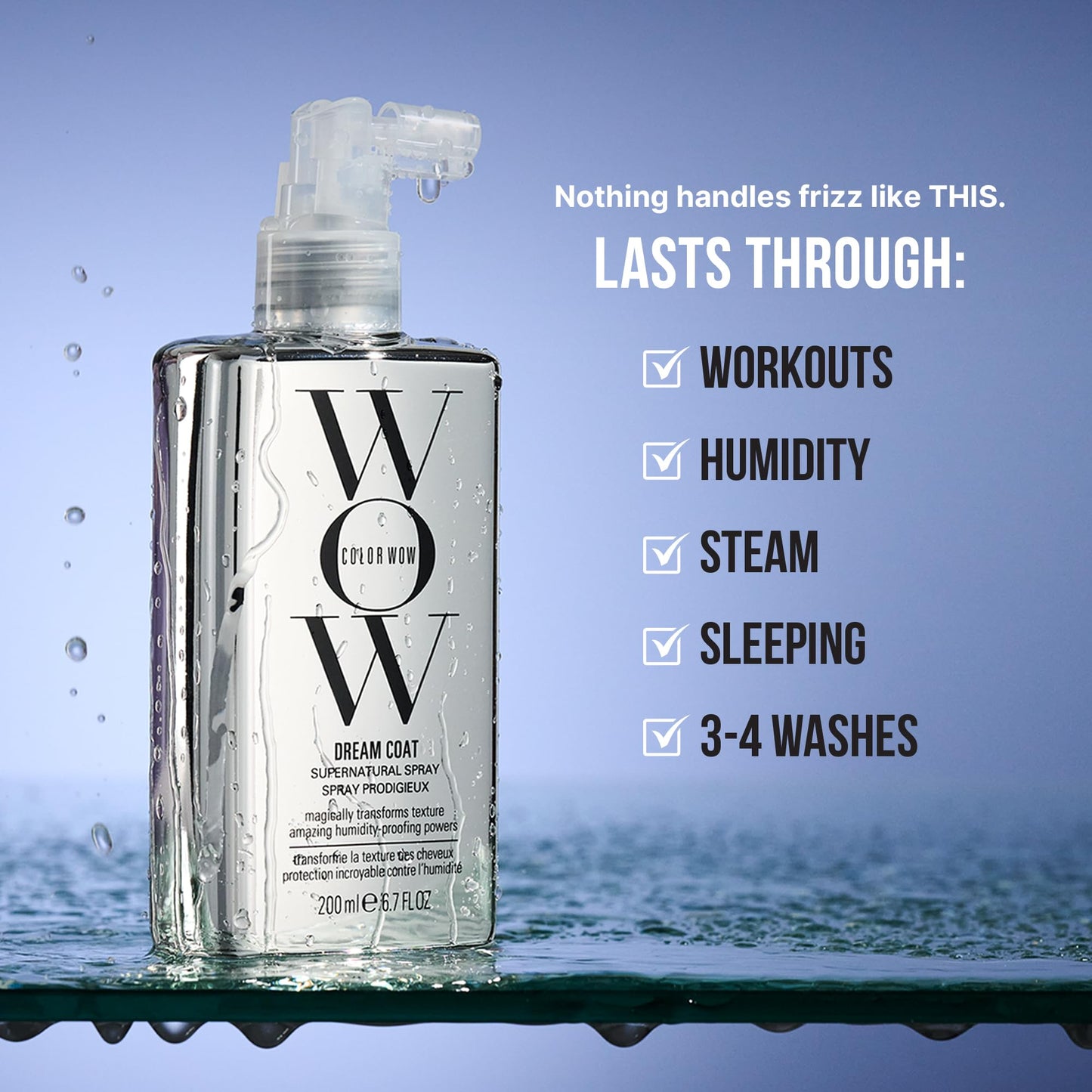 COLOR WOW Dream Coat Supernatural Spray, Anti-Humidity Frizz Control and Heat Protectant for Glassy, Shiny Hair