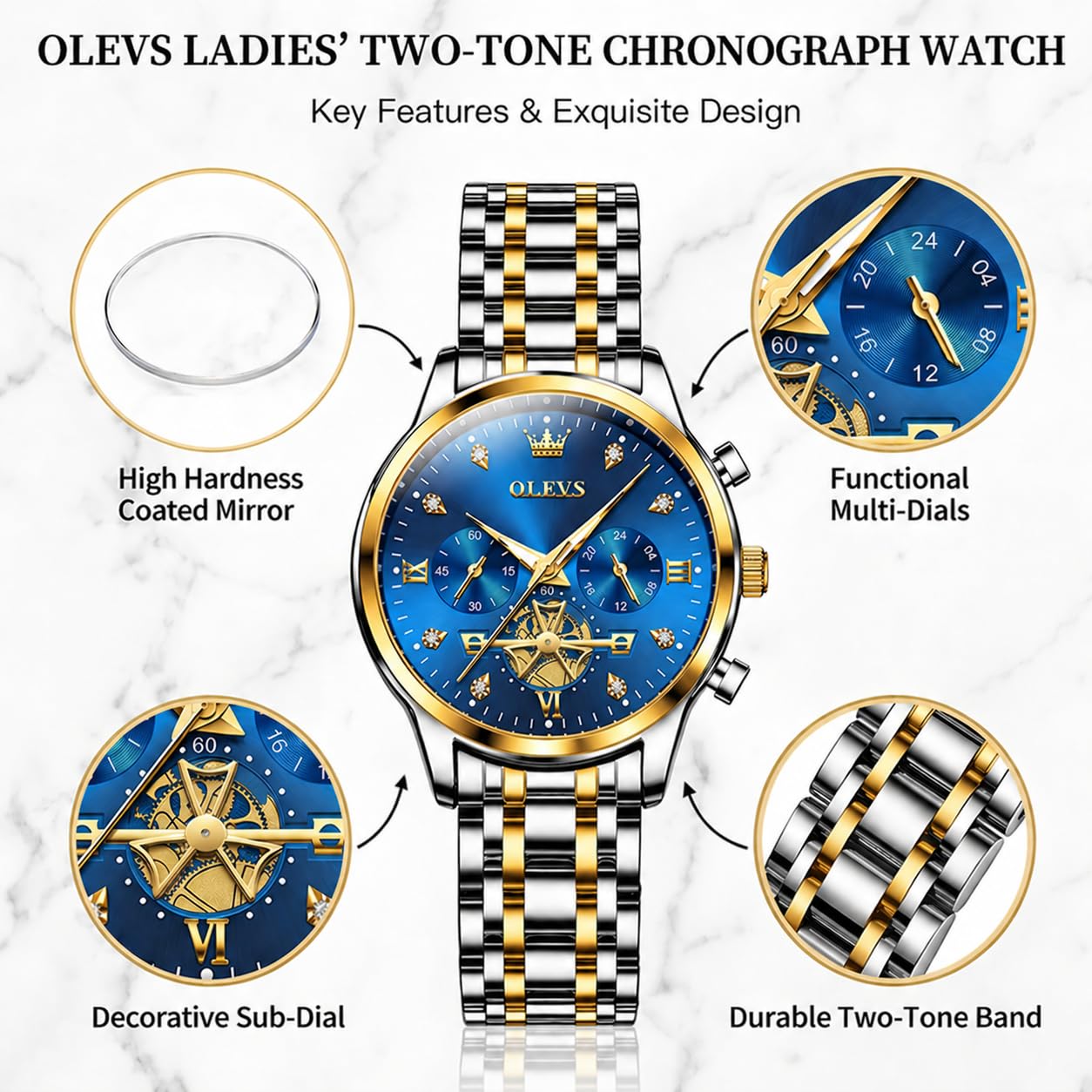 OLEVS Watch Women Silver Watches for Women Luxury for Small Wrists Dress Stainless Steel Women's Wrist Watches Easy to Read Reloj para Mujer Black/Blue/Gold/Green/Pink/Purple