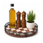 AMH Lazy Susan Wooden Organizer for Table Top