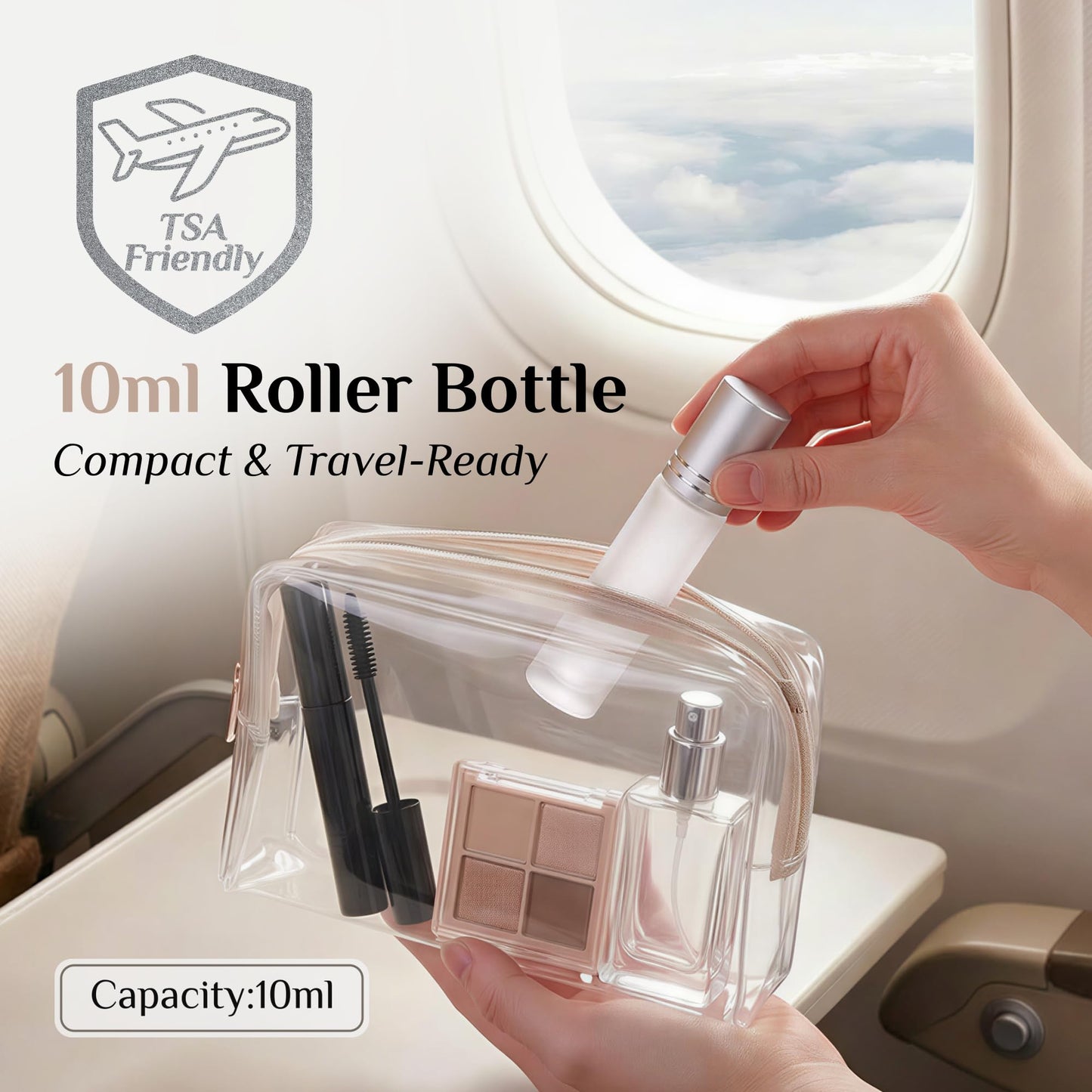 PrettyCare 4 Pack Amber Glass Oil Roller Bottles for Essential Oils 10ml, Roll On Bottles with Stainless Steel Roller Ball Leak-Proof Perfume Travel Refillable Bottle Empty, Beauty & Personal Care