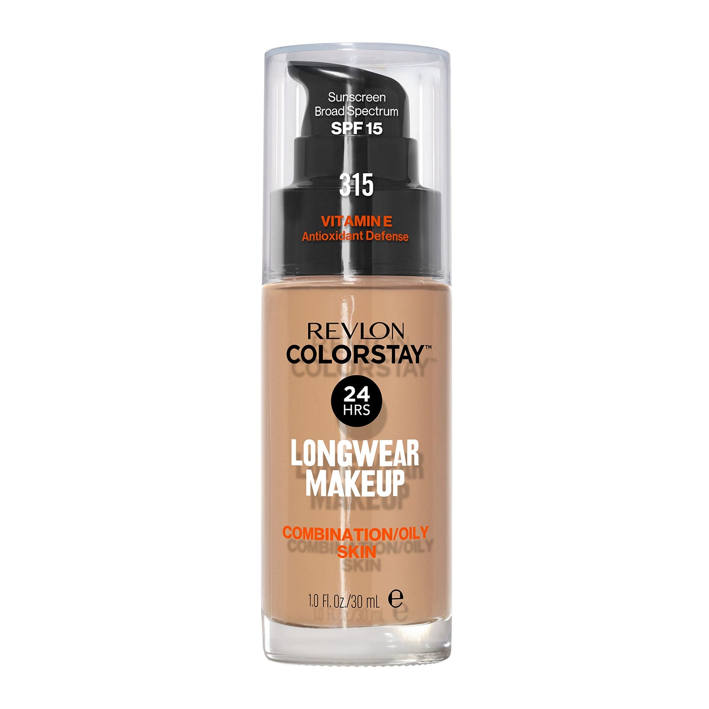 Revlon Liquid Foundation, ColorStay Face Makeup for Combination & Oily Skin, SPF 15, Medium-Full Coverage with Matte Finish, 180 Sand Beige, 1 Fl Oz