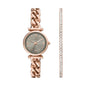 Fossil Women's Watch and Bracelet Set, Carlie Three-Hand Stainless Steel Watch for Women and Bracelet Set